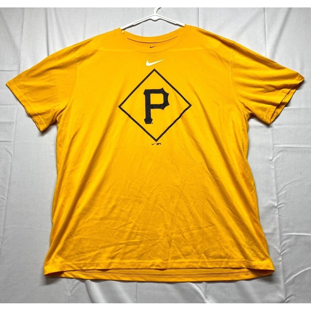 Pittsburgh Pirates T-Shirt Men 2XL Gold Fri-Fit Nike MLB Baseball Sport Pullover
